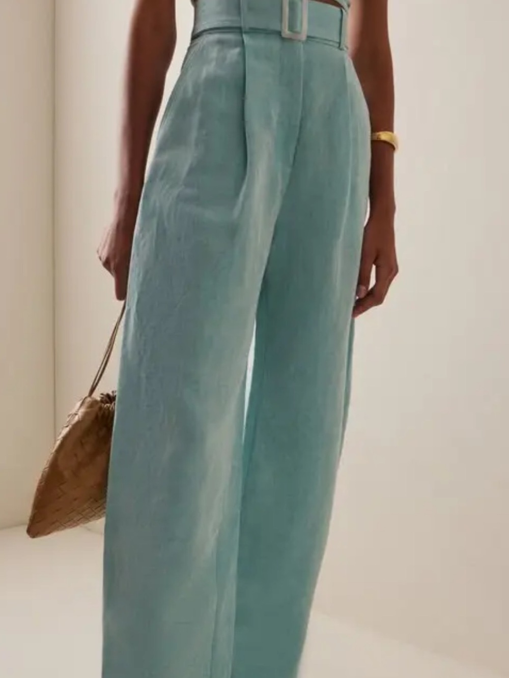 Matthew Bruch Turquoise Linen Pants